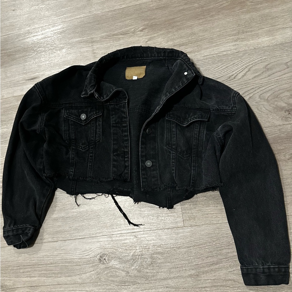 Women’s Cafe Sexy Los Angeles 2003 Cropped Black Jean Jacket